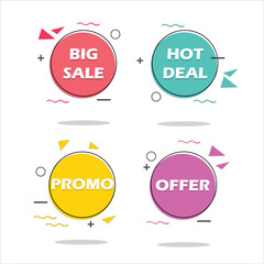 Set of Circle Flat Design simply Modern for advertising. Vector EPS file