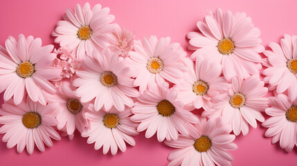 Daisies on a pink