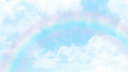 Abstract blue white soft light gradient cloud background in blue color. Use for concept design wallpaper. Background with clouds on blue sky. Vector background