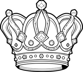 Outline illustration of crown for coloring page