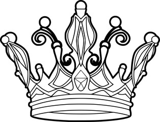 Outline illustration of crown for coloring page