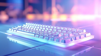 product shot of computer keyboard with flickering lights