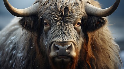 close up portrait of a yak