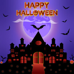 Halloween background with castle | Happy Halloween