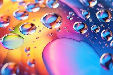 Close Up Water Droplets on Colorful Surface