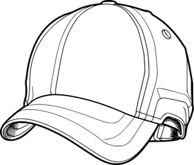 outline illustration of cap for coloring page