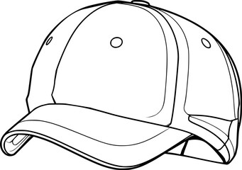 outline illustration of cap for coloring page