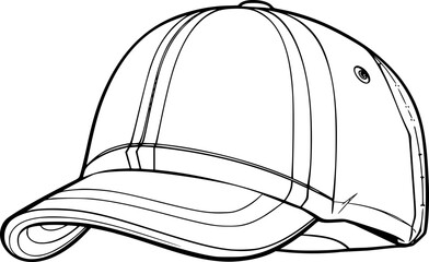 outline illustration of cap for coloring page