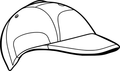 outline illustration of cap for coloring page