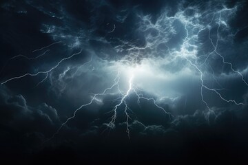 Stormy Night Sky with Lightning