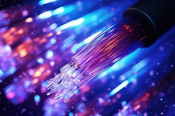 Close Up View of Fiber Cable - obrazy, fototapety, plakaty