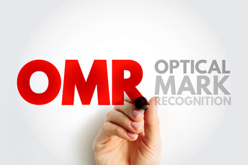 OMR Optical Mark Recognition - process of reading information that people mark on surveys, tests...