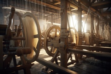 Sunlit Spinning Machine in Factory