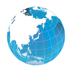 Japan, earth globe, world map - 665478171