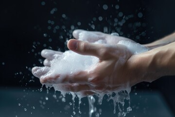 Person Washing Hands with Soap