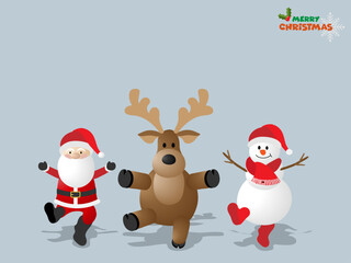 仲良く踊るサンタクロースたち