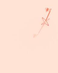 Rose pink microphone stand musical instruments equipment flat lay diagonal vibrant production background wallpaper 3d illustration render digital rendering