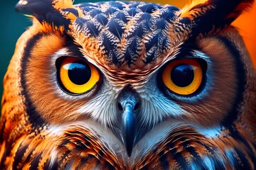 Owl headshot with closeup of face.