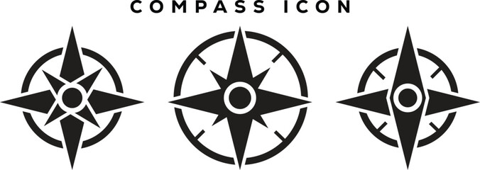 Abstract compass icon vector art. Trendy compass icon vector illustration on white background. Compass icon with arrow, star, scale, circle vector. Compass symbol vector illustration
