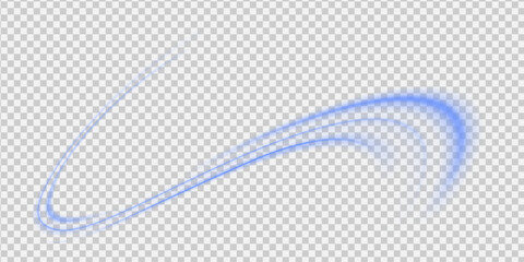 Luminous blue lines png of speed. Format PNG. Light glowing effect png. Abstract motion lines. Light trail wave, fire path trace line, car lights, optic fiber and incandescence curve twirl