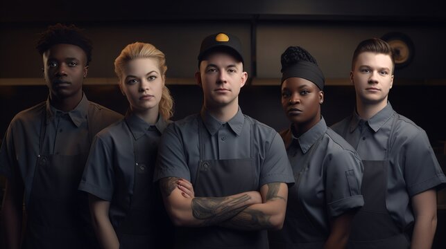 Fast food chain Employees - Diverse Team Collaboration