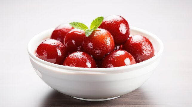 Gulab Jamun in syrup. Traditional sweet Indian dessert.