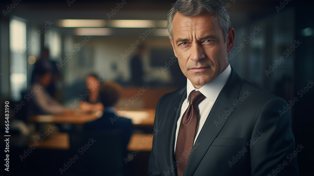 Wall mural portrait of mature businessman in modern office