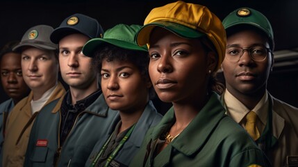 Focus Stacking Fast food chain Employees - Diverse Team Collaboration, generative AI