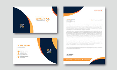 Corporate identity template. Stationery template design with letterhead template and business card Design