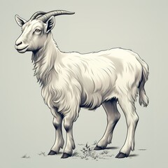 illustration of close up of a goat