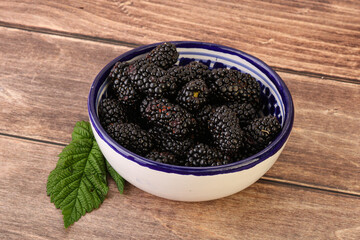 Natural organic blackberry in the bowl