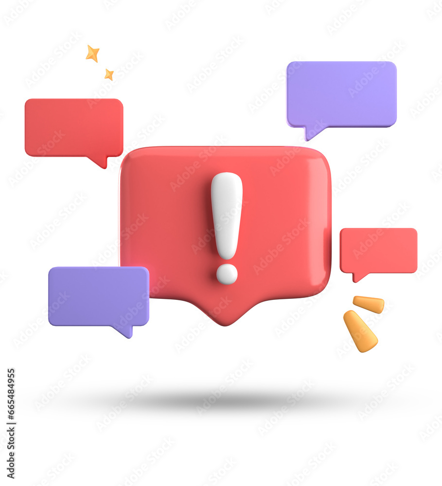 Fototapete 3d rendering of speech bubble, 3d pastel chat with symbol icon set.