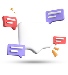 3d rendering of speech bubble, 3D pastel chat with symbol icon set.