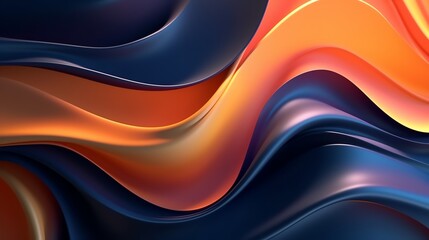 Fototapeta premium wallpaper abstrack organic liquid ilustration black orange