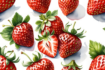 pattern with strawberries. Generative AI