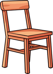 A minimalistic, flat-color comic-style vector image featuring a simple chair.