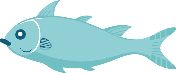 Charming underwater creatures in silhouette form, presenting a cute sea life scene, illustrated in a vector format.