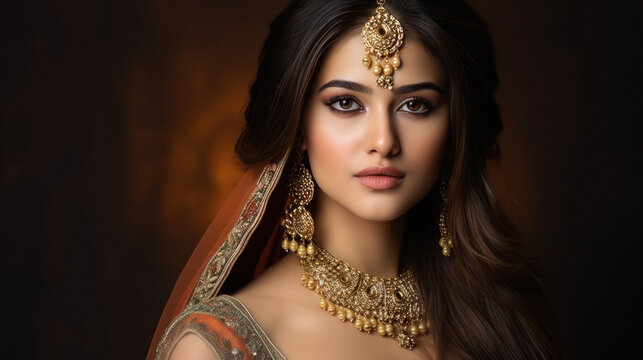 Beautiful indian woman in jewelery