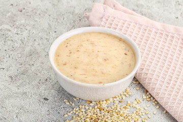 Sesame sauce in the bowl