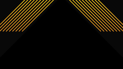 Abstract minimal luxury black background with golden lines