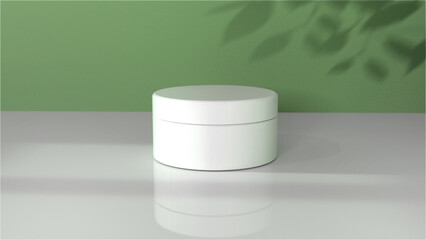 A cosmetics mock-up file through 3D rendering, simple yet tasteful and harmonious background for the product mock-up.