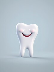 3d illustration of a smiling tooth

