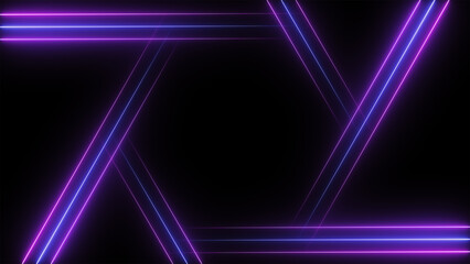 abstract neon lines hexagon technology background