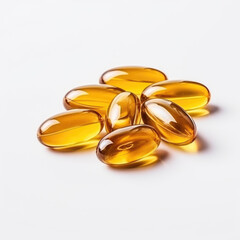 A group of Omega 3 capsules