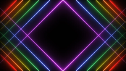 Fototapeta premium 3d render, Abstract colorful neon background with glowing lines