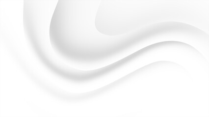Obraz premium Bright white grey curve wave flowing. Abstract minimal design 3d background.