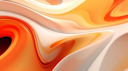 Obraz premium wallpaper abstrack organic liquid ilustration cream orange