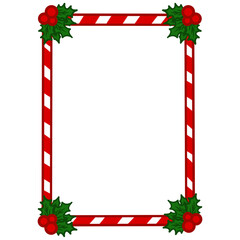 Candy Cane Christmas Square Frame