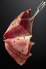 Dry-cured pork fillet with thyme.