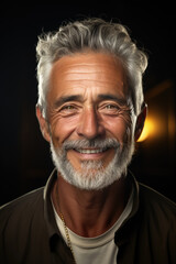 Obraz premium light and shadow play of a handsome 70 year old man